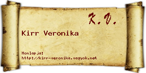 Kirr Veronika névjegykártya